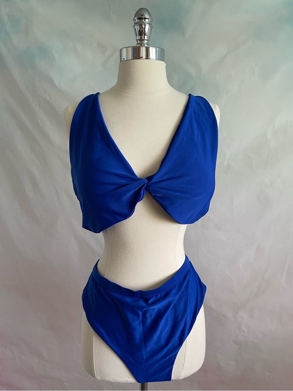Royal Blue Twist Front Bikini Set Size 4X
